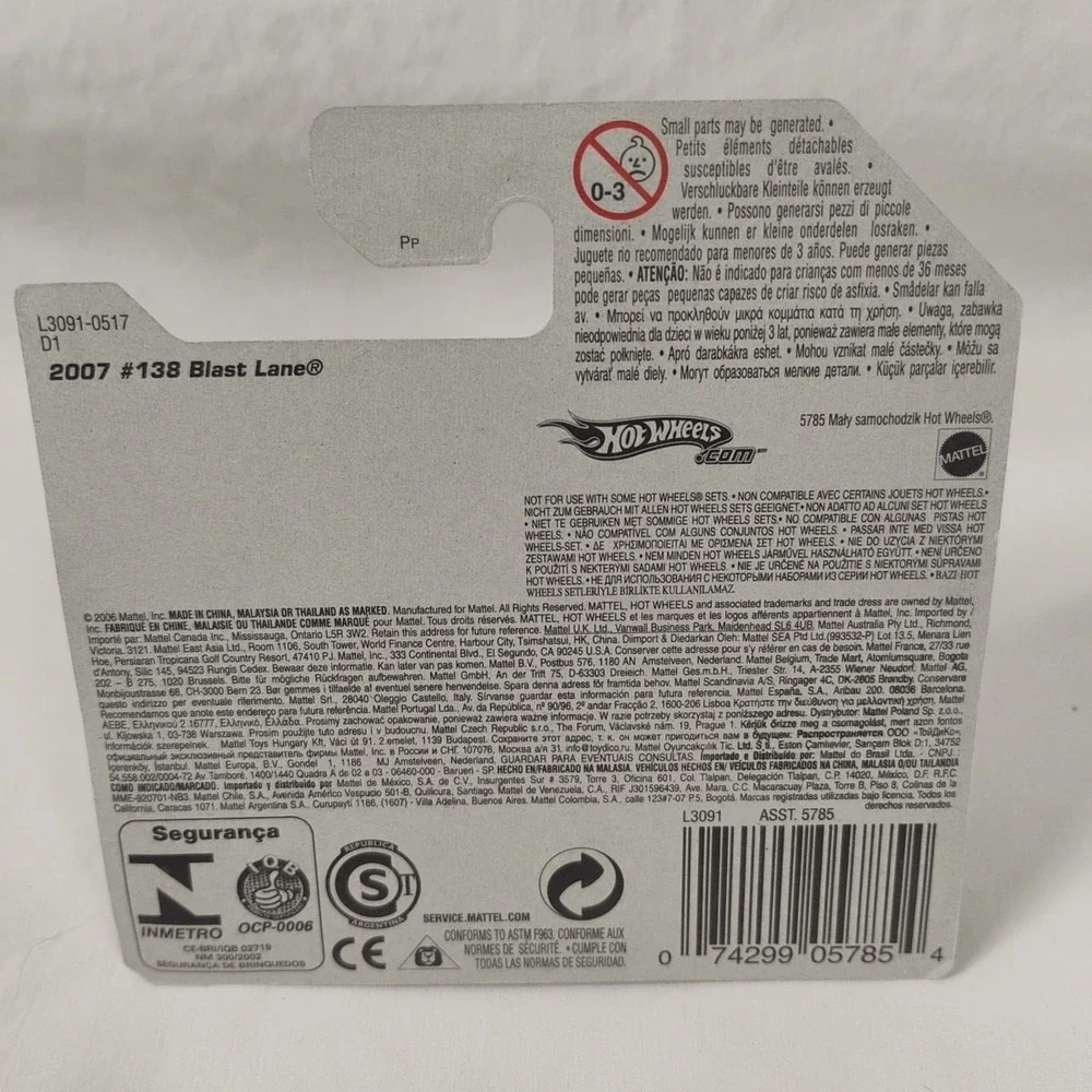 2007 Hot Wheels Stars #138 Blast Lane PURPLE Motorcycle‎ Short Card